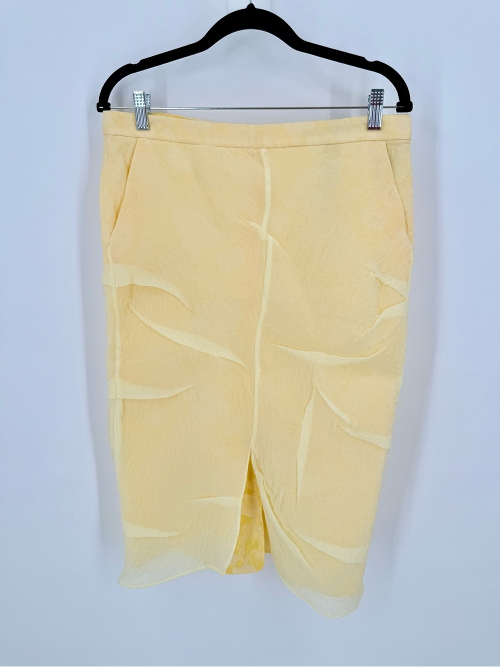 Zara Pale Yellow Pencil Skirt